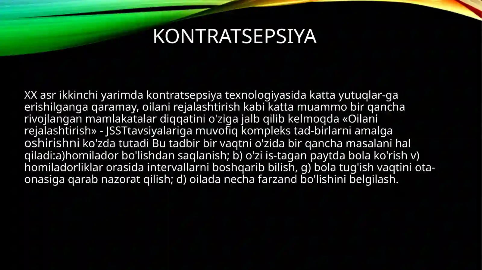 Kontratsepsiya usullari 2