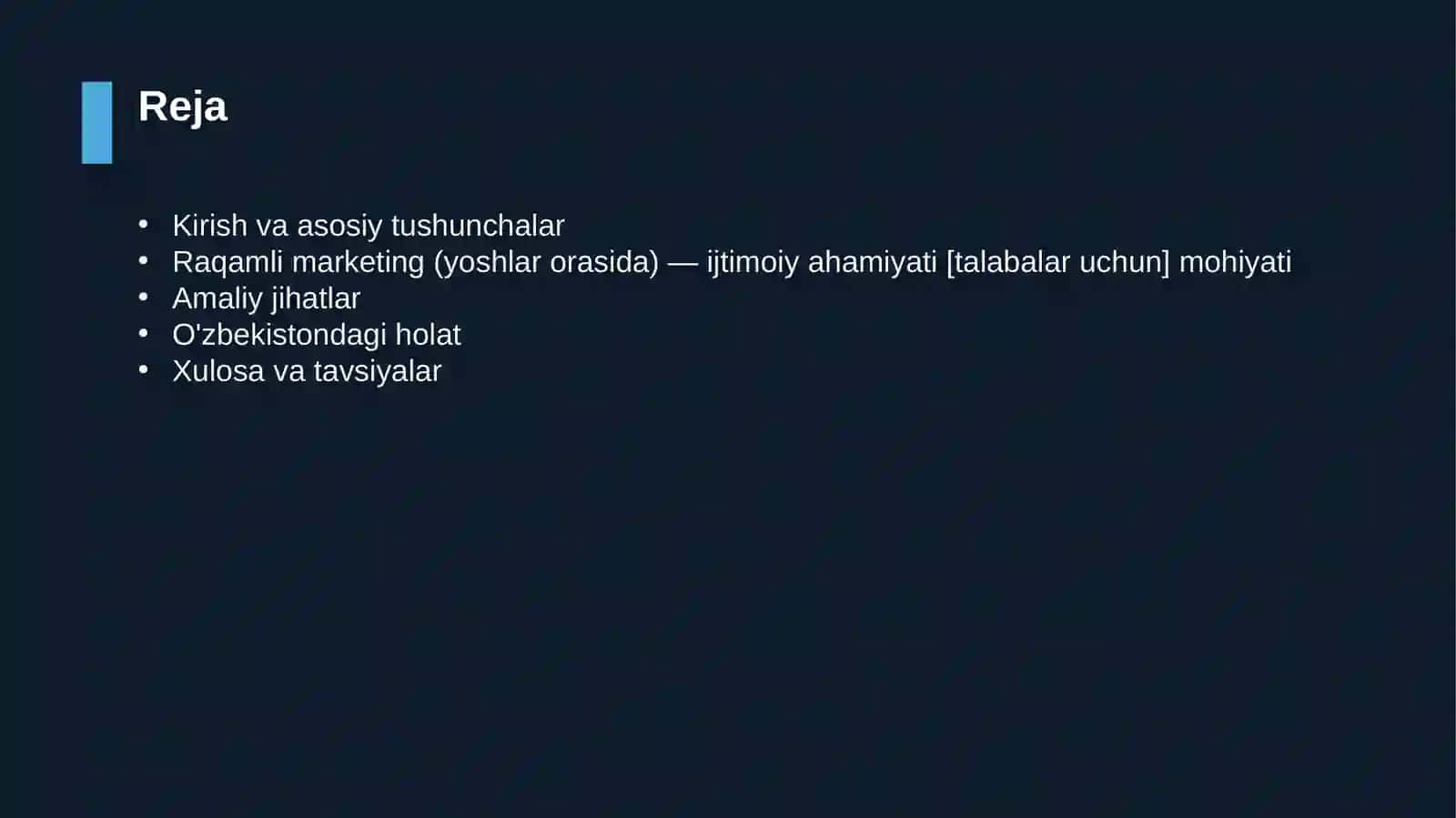 Raqamli marketing (yoshlar orasida) — ijtimoiy ahamiyati [talabalar uchun] 2