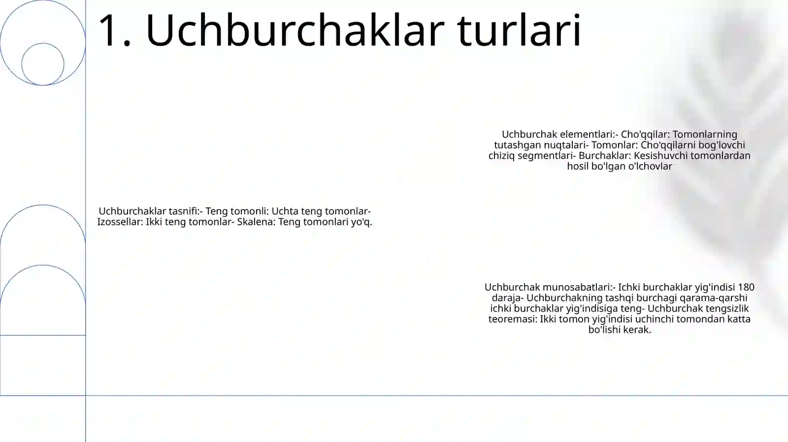 Uchburchak Turlari Va Uning Elementlari 2