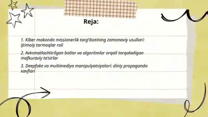 Kiber makonda missionerlik targʻibotining zamonaviy usullari 2