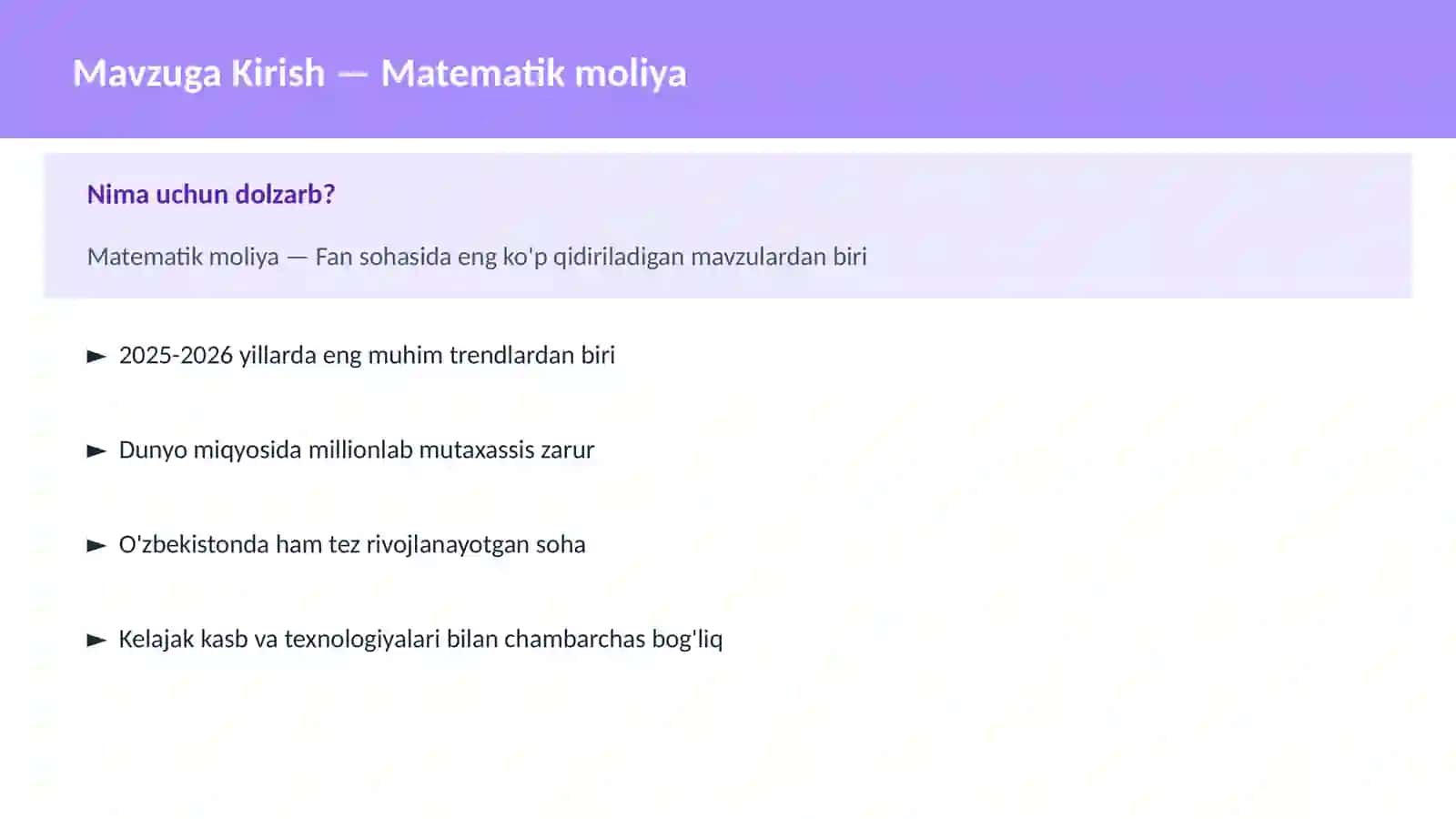Matematik moliya 2