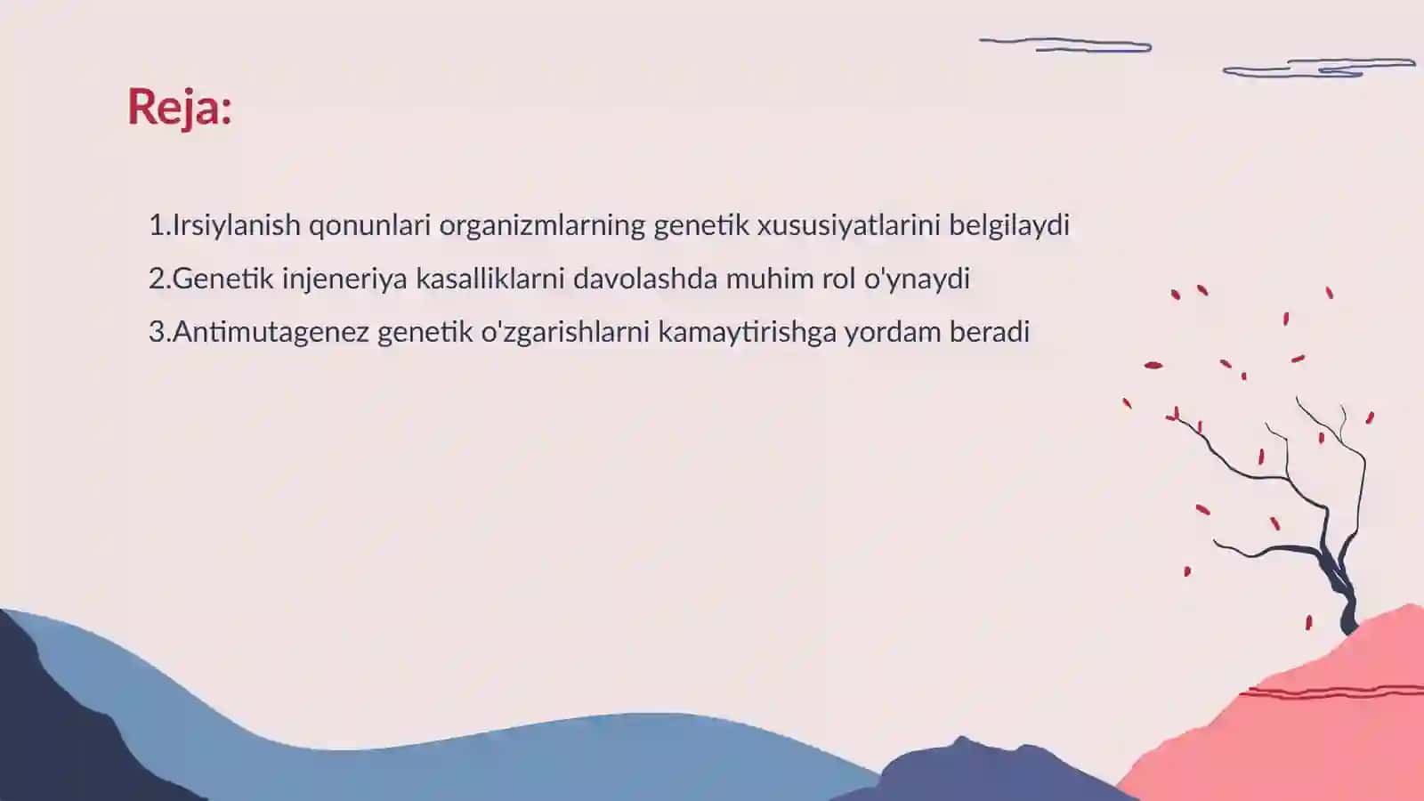Belgilarning irsiylanish qonuniyatlari Irsiylanish qonunilari Genetik injeneriyaning tibbiyotdagi roli 2