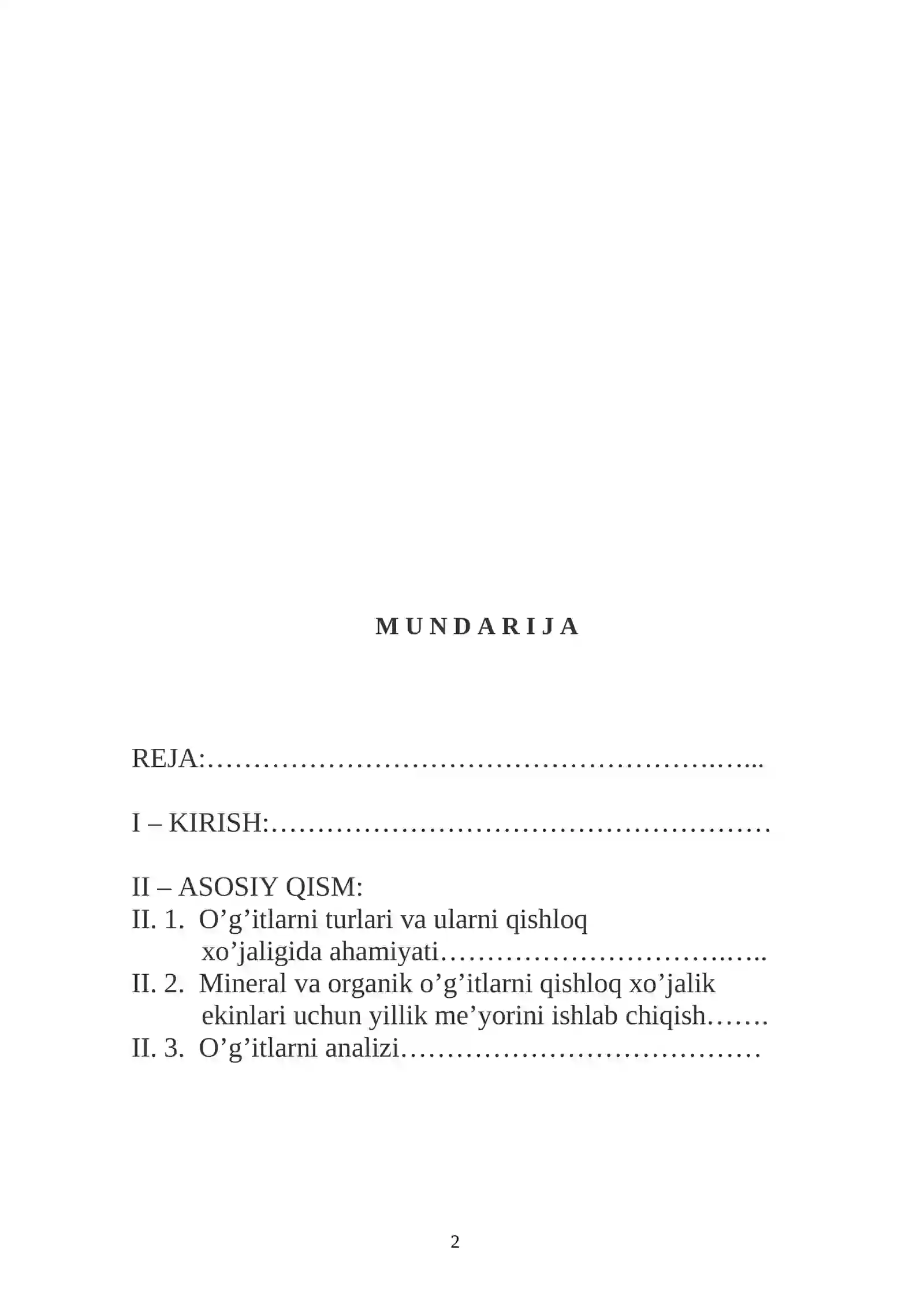 Organik va mineral o’g’itlar 2