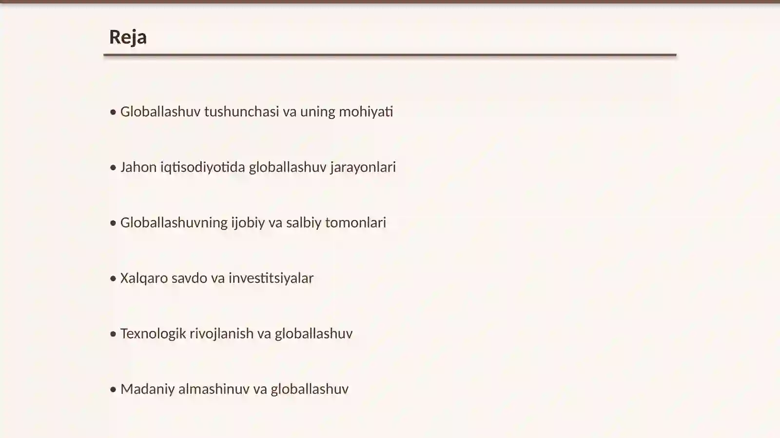 Globallashuvning Mazmuni va Rivojlanish Bosqichlari 2