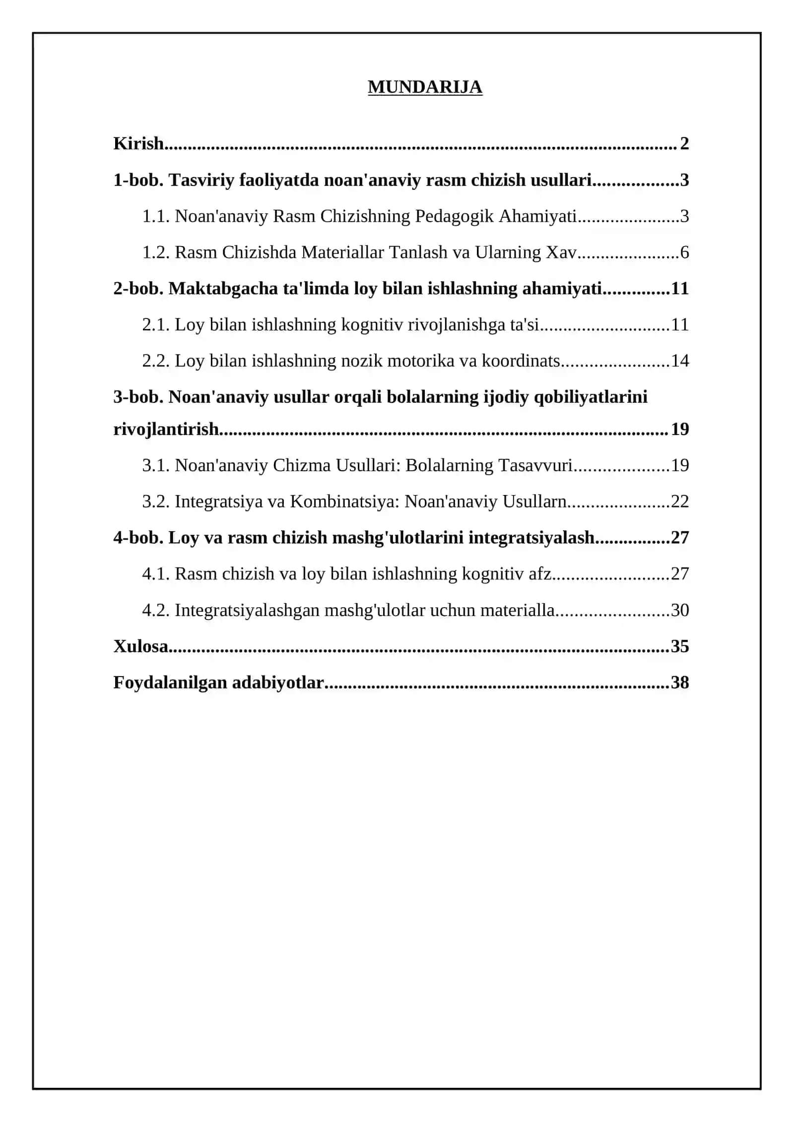 Tasviriy faoliyat mashg'ulotlarida noan'anaviy usulda rasm chizishda chizishga o'rgatish. maktabgacha ta'lim tashkilotlarida loy ishi mashg'ulotlari 2