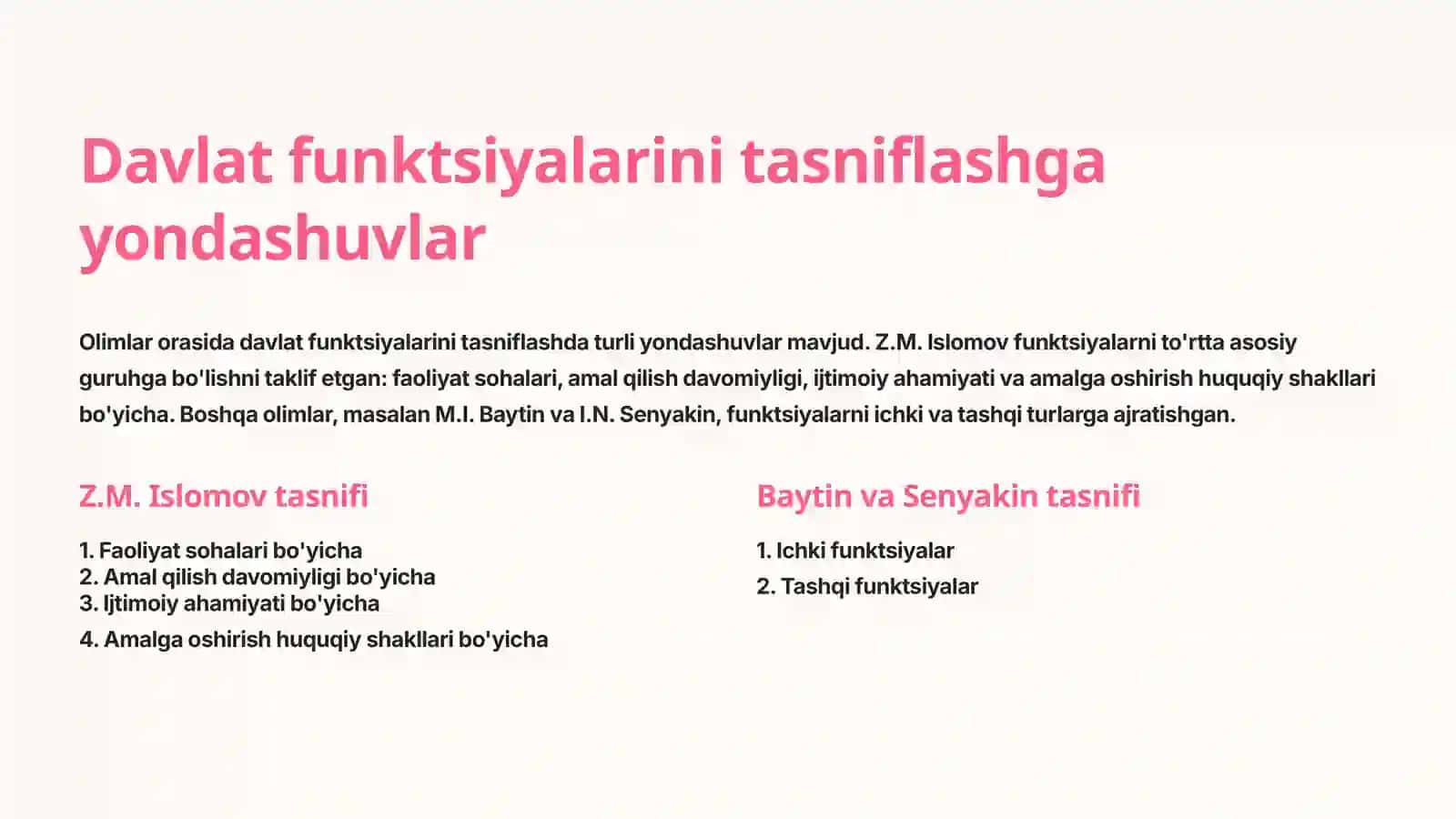 Davlat funktsiyalarini tasniflash 2