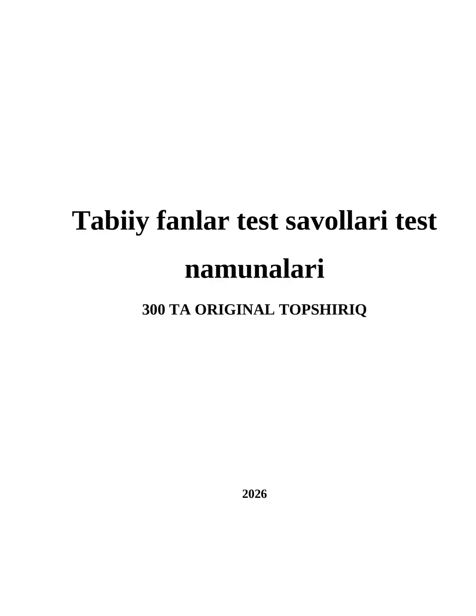 Test savollari test namunalari 2