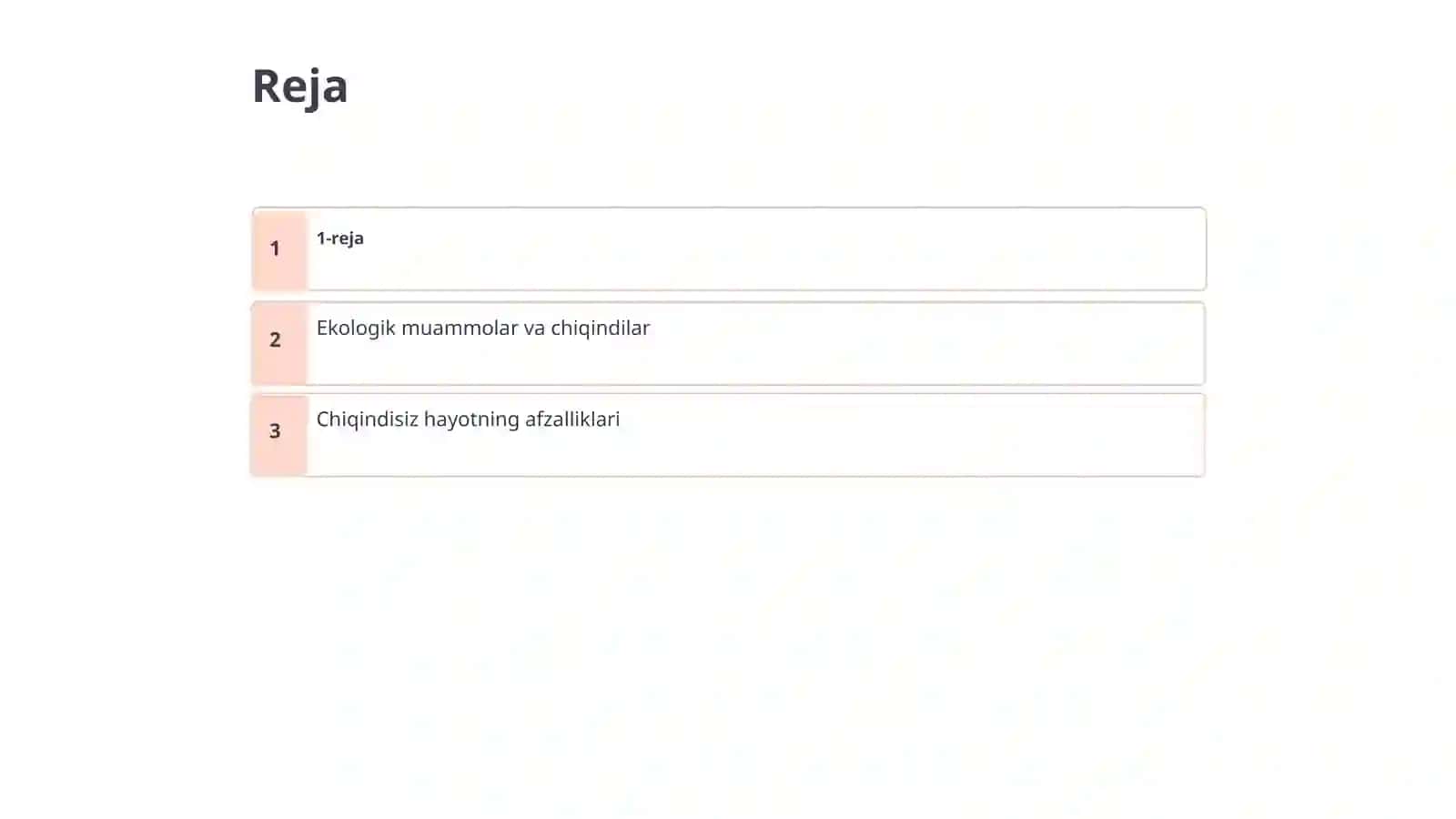 Chiqindisiz Hayot Ekologik Pr fani 2