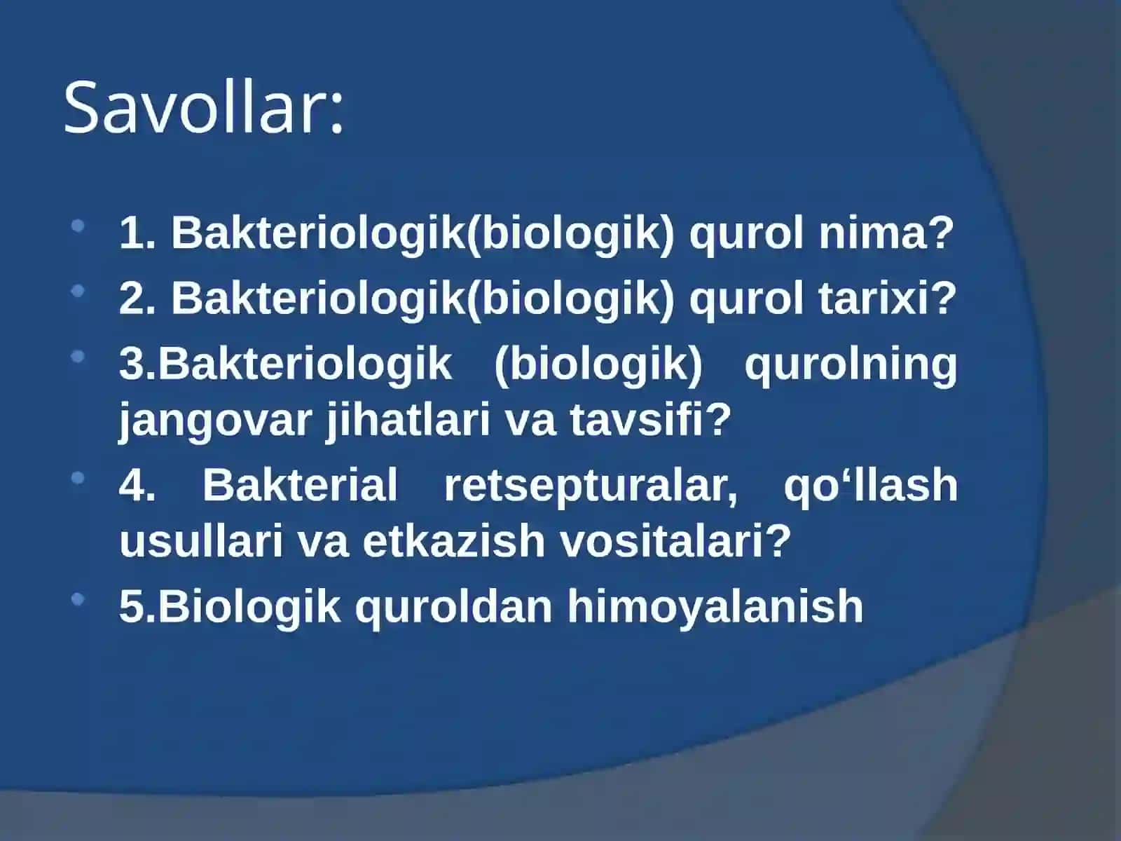 Bakteriologik(biologik) qurol 2