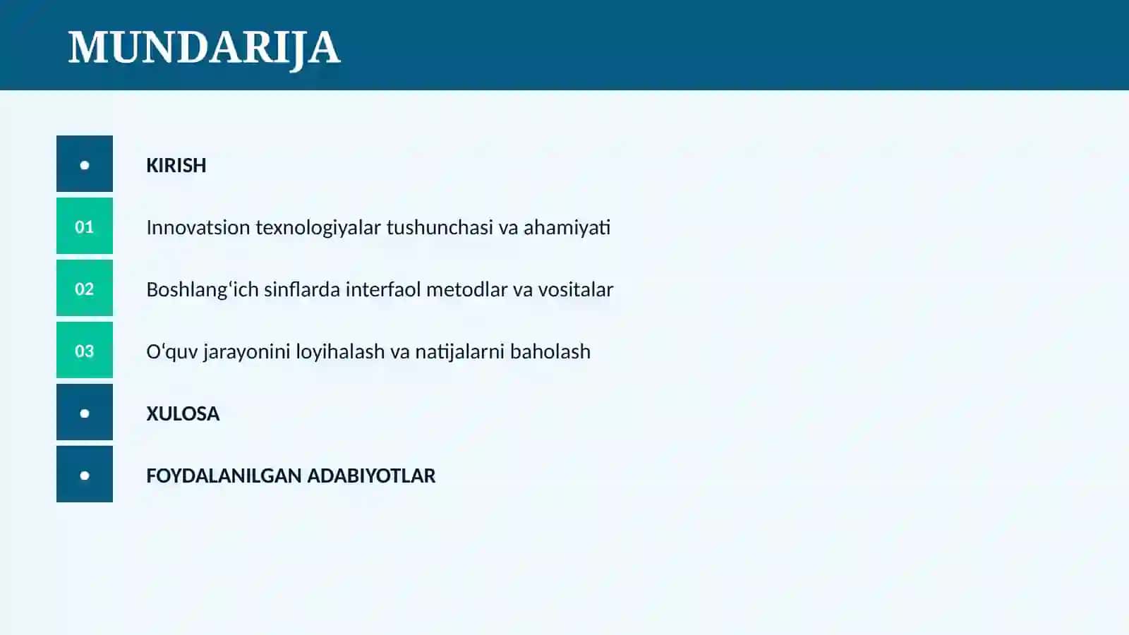 BOSHLANG‘ICH TA`LIMDA INNOVATSION TEXNOLOGIYALARDAN FOYDALANISH YO‘LLARI 2