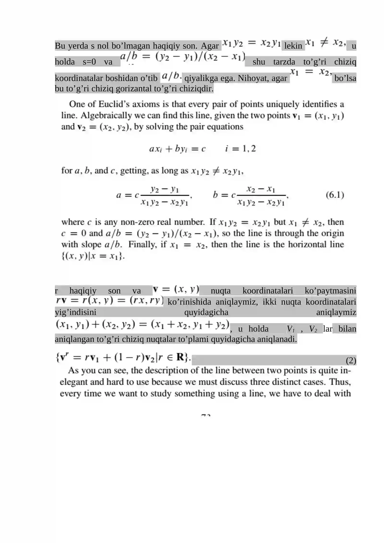 Algebra va tekislikdagi geometriya 2