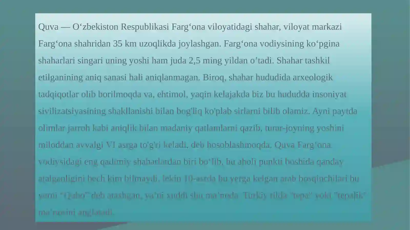 QUVA YODGORLIGI 2