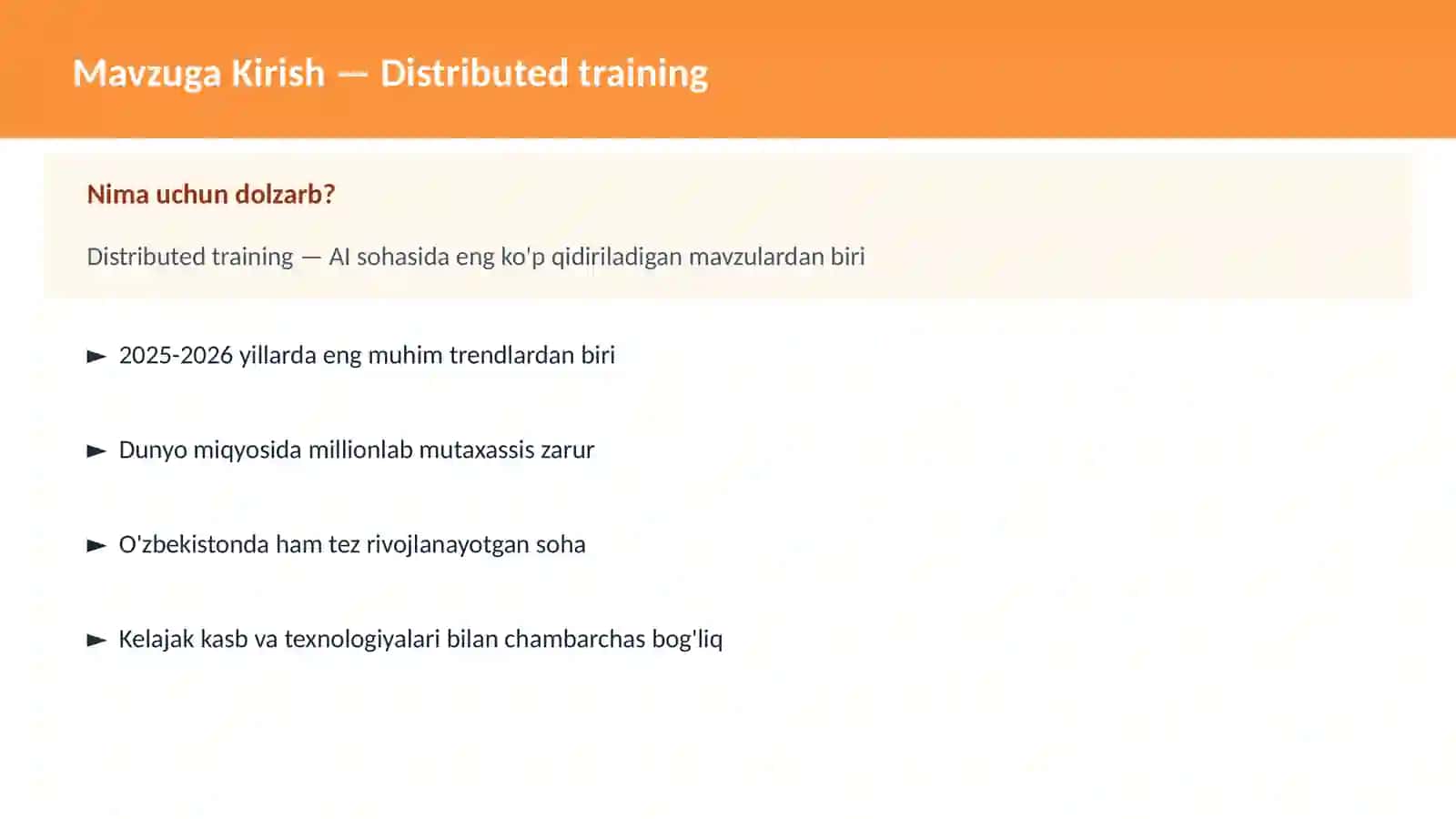 Distributed training 2