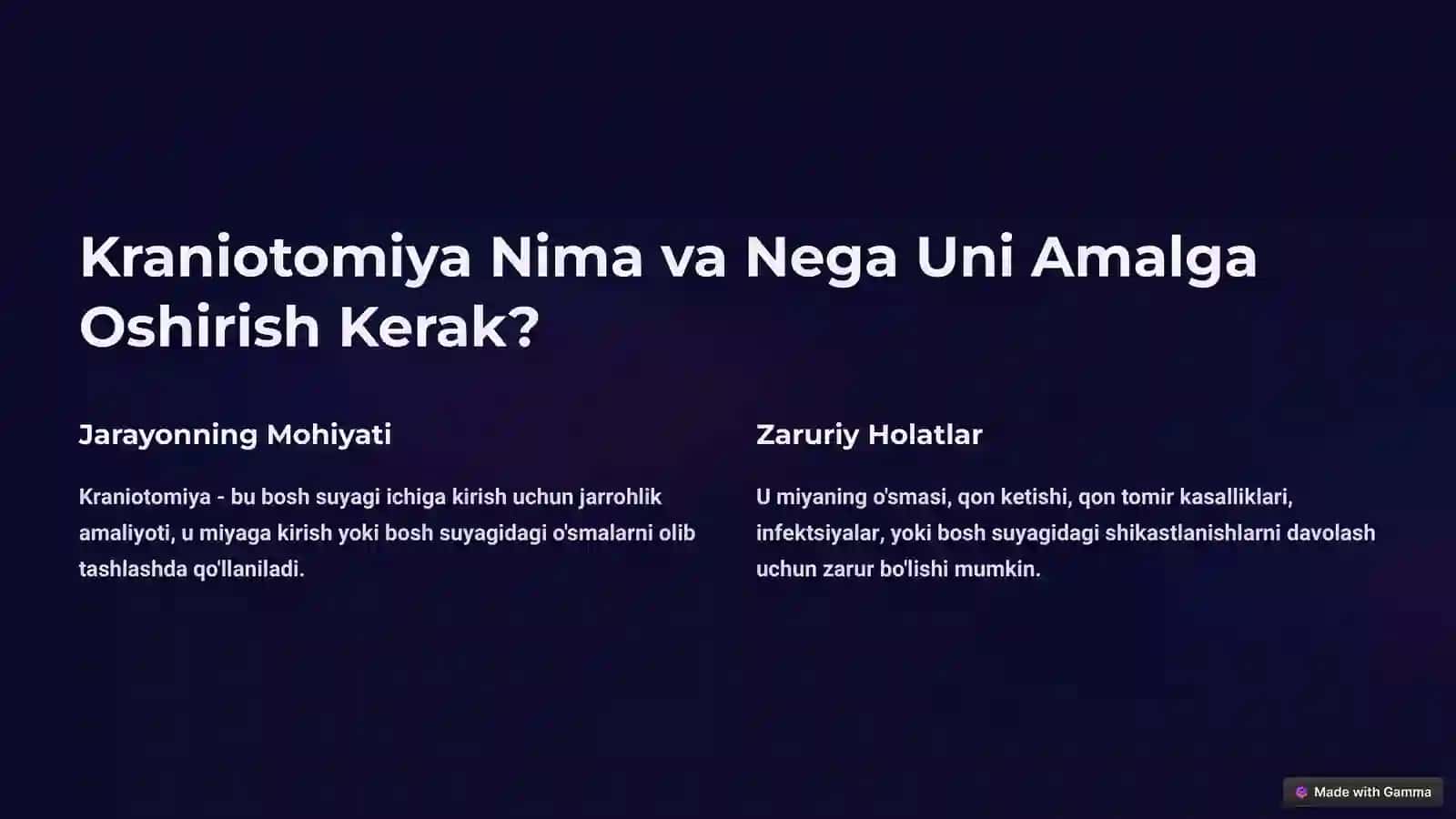 Zamonaviy Ortopediyaning Yutuqlari: Kraniotomiya va Kranioplastika 2