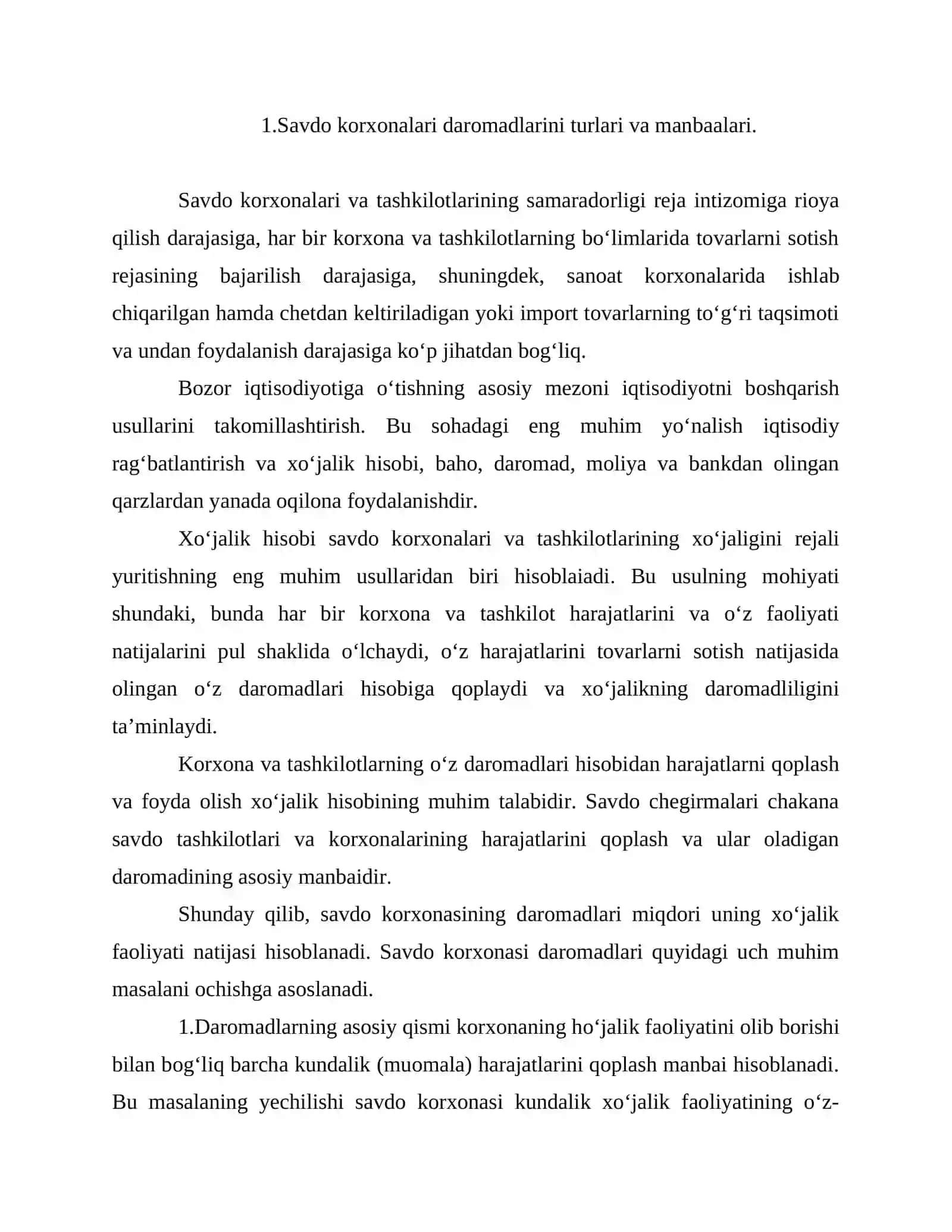 Savdo korxonalarini daromadparini boshqarish 2