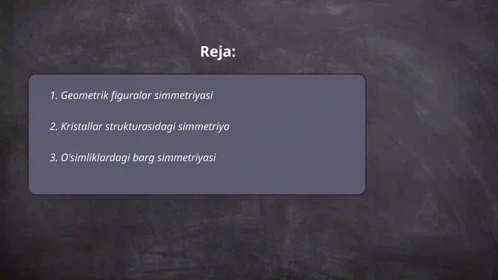 Tabiatdagi semetriyalar 2