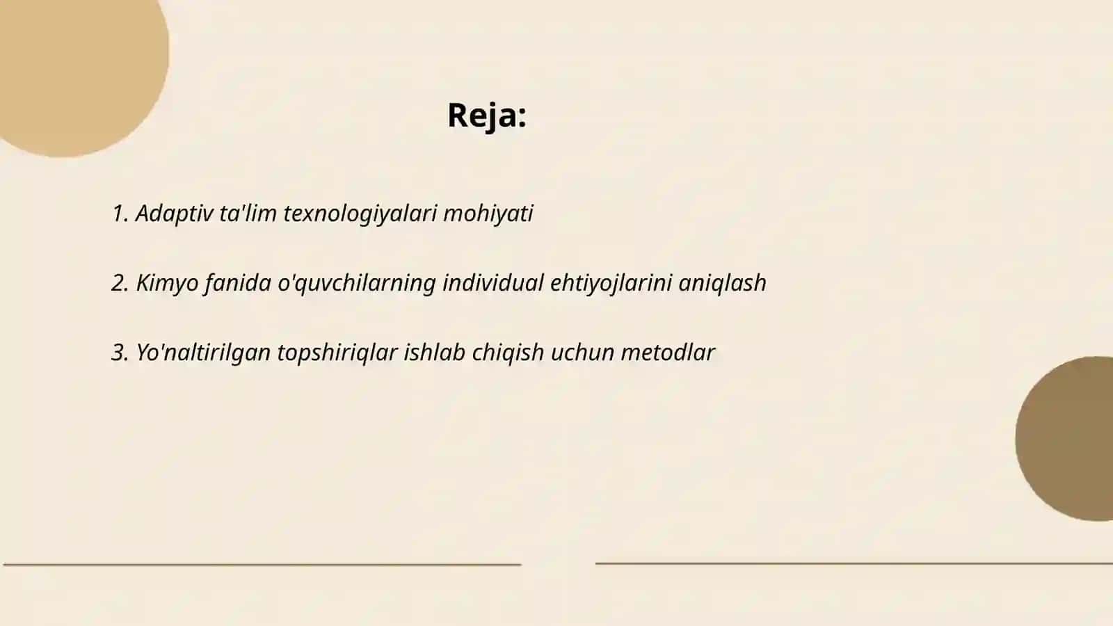 Kimyo fanini o‘qitishda adaptiv texnologiyasiasosida topshiriqlar ishlab chiqish metodikasi 2