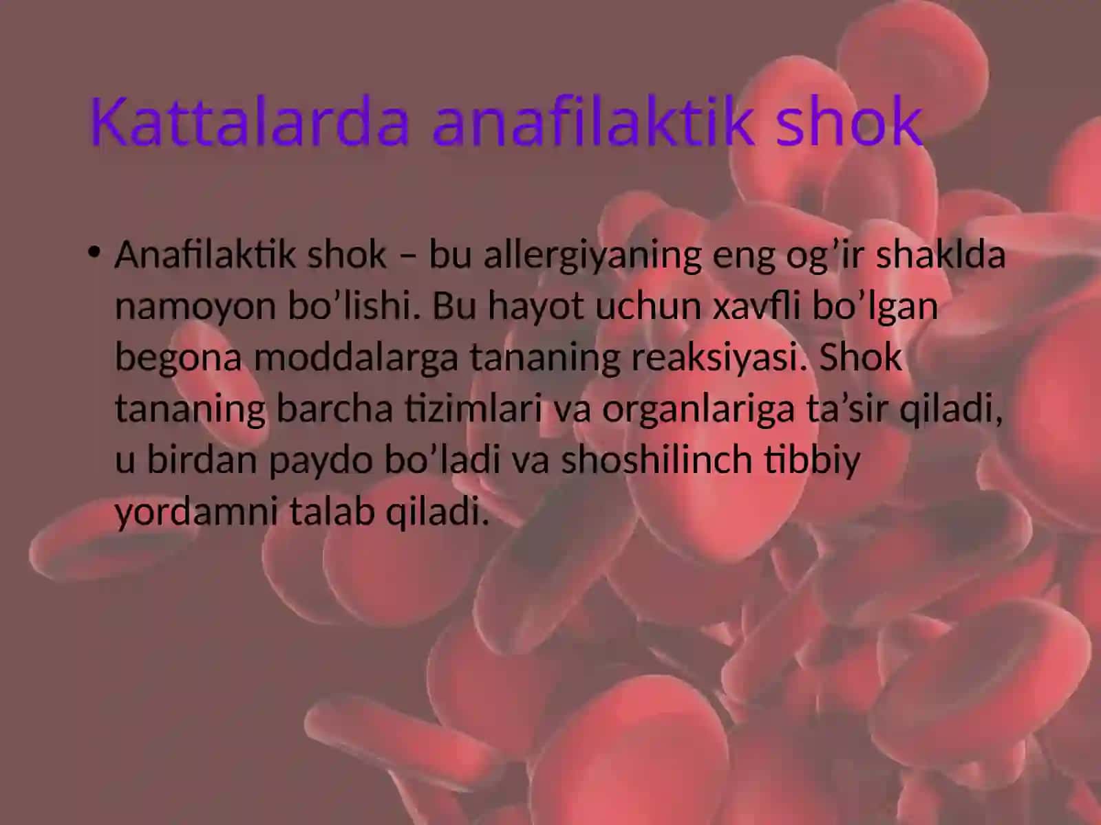 Anafilaktik shok: sabablari, klinikasi va tashxisi, birinchi yordam 2