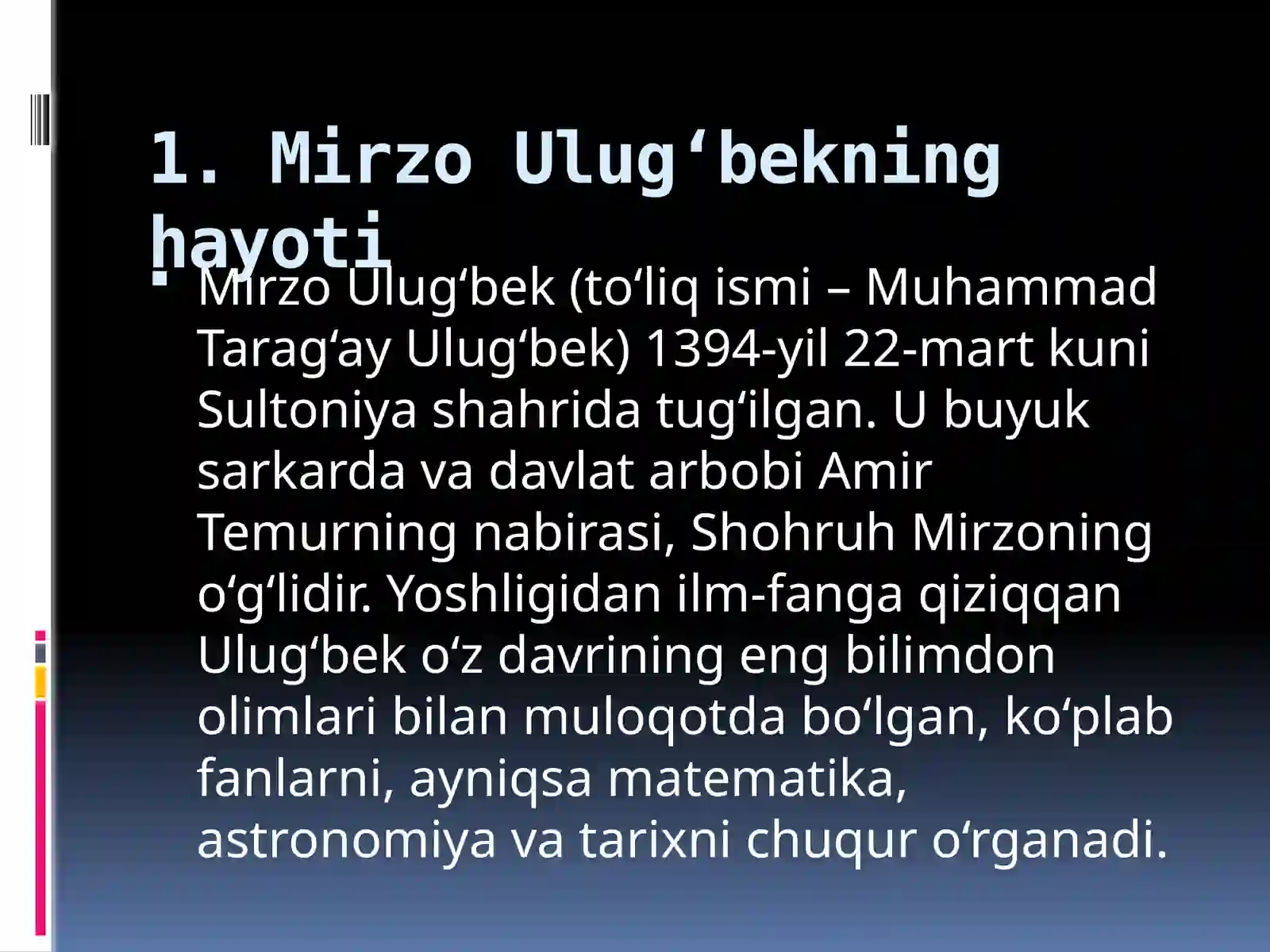 Mirzo Ulug'bek-davlat arbobi va buyuk olim 2