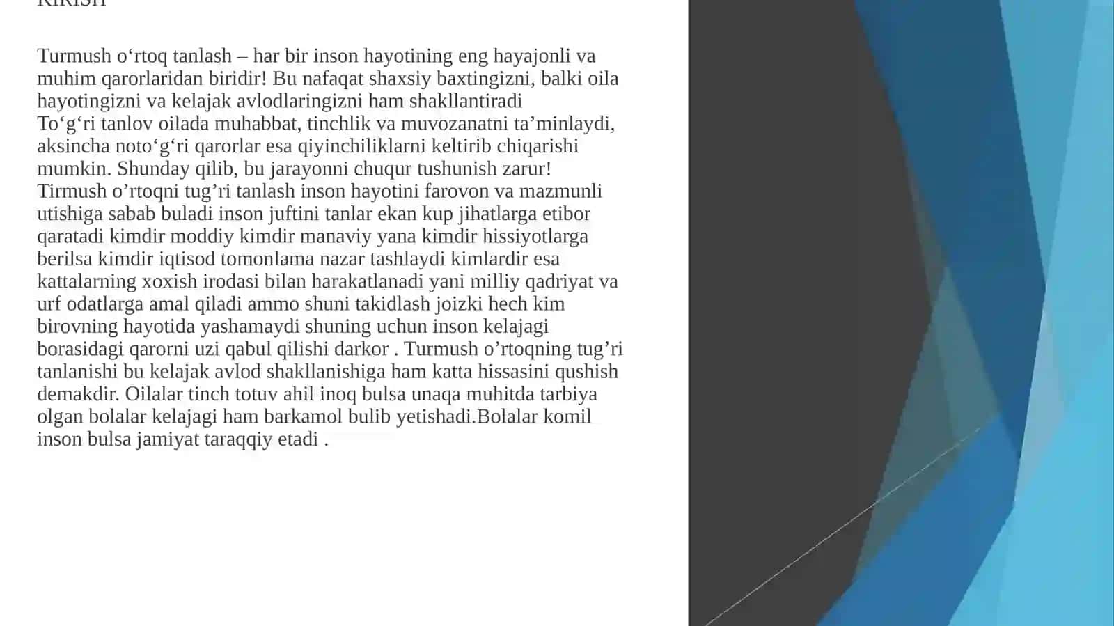 Turmush O’rtoq tanlash nazariyalari haqida umumiy tushuncha 2