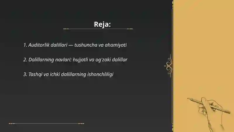 Auditorlik dalillari 2