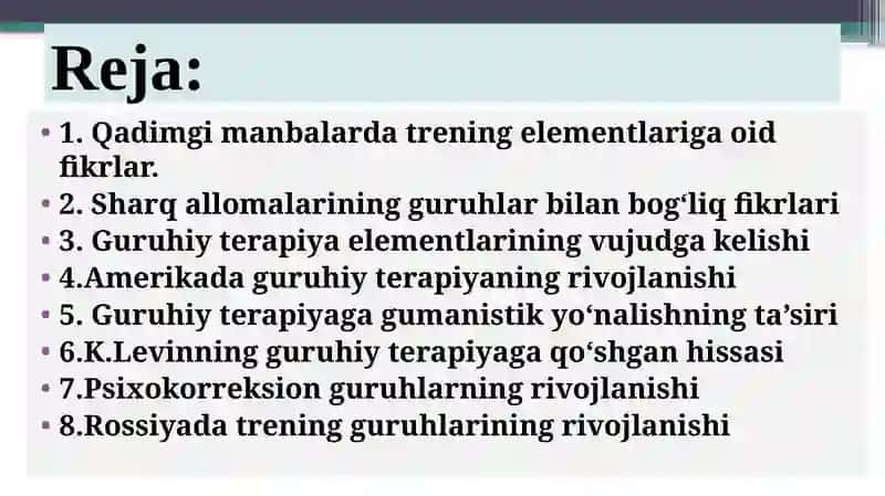 Amerikada guruhiy terapiyaning rivojlanishi. 2