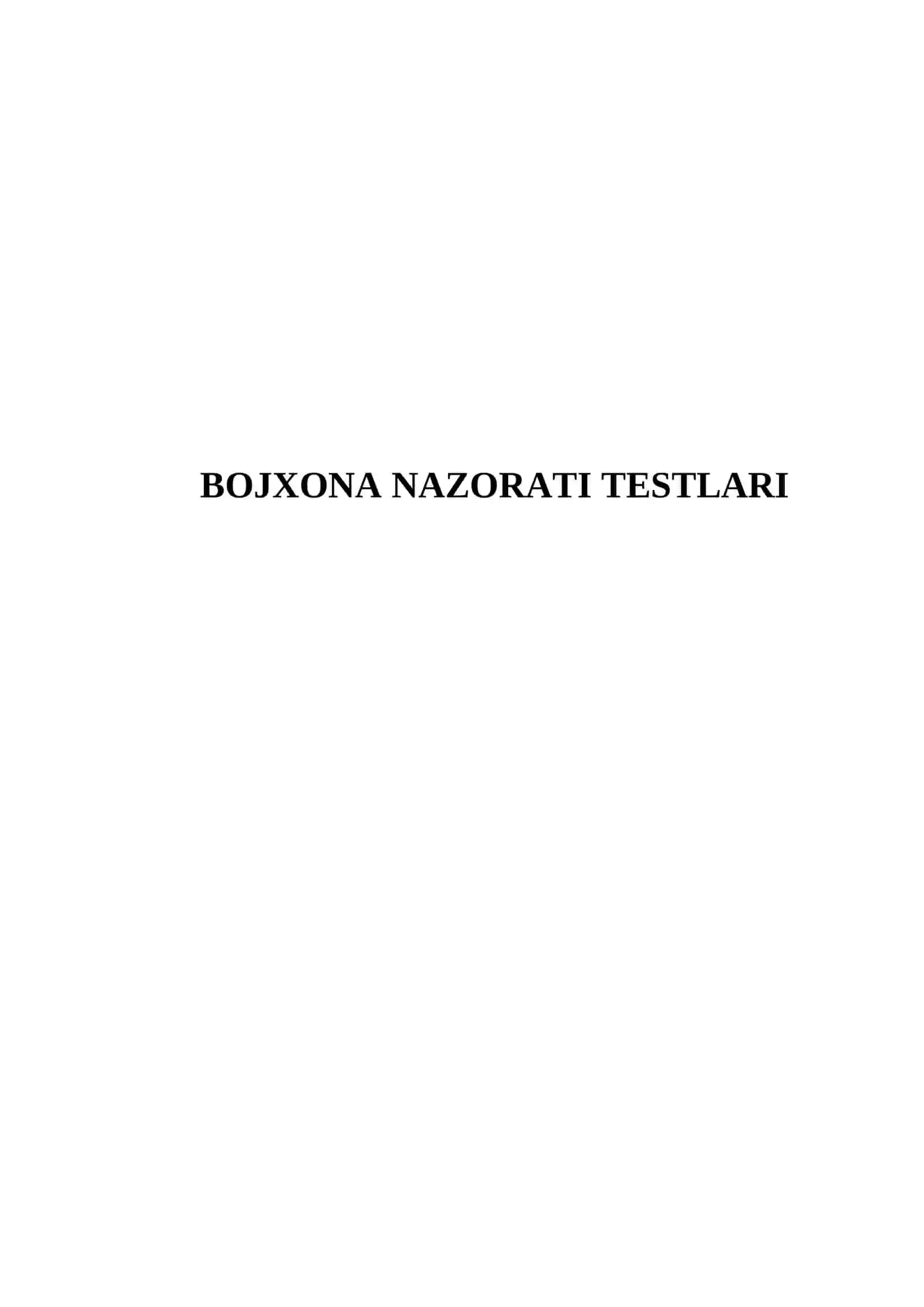 BOJXONA NAZORATI TESTLARI 2