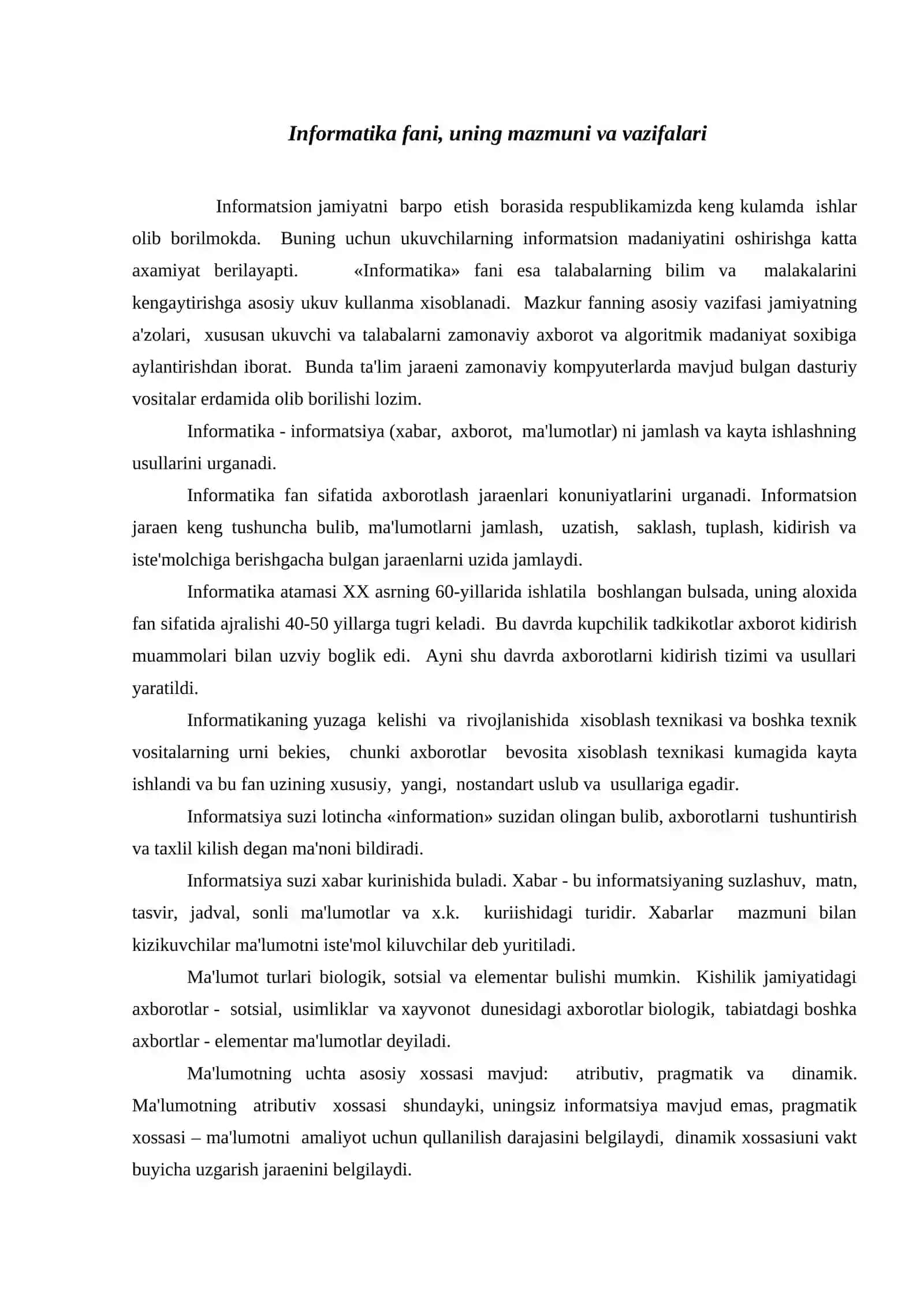 Kompyuter sinflari, ishlash prinsiplari va tashkil etuvchilari 2