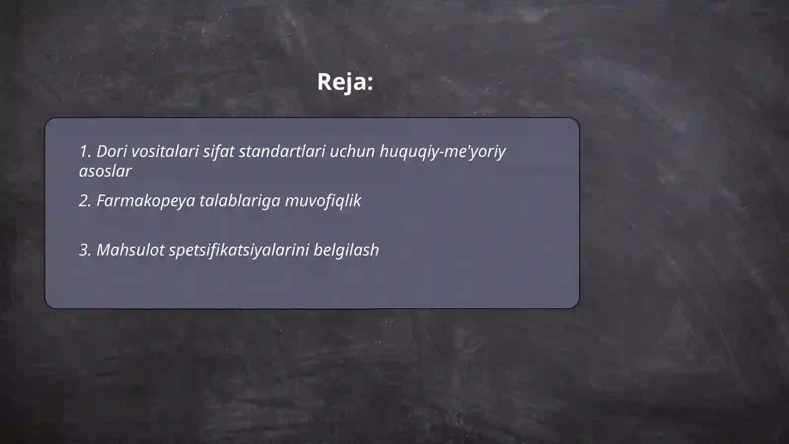 Dori vositalari sifat standartlari tuzish talablari 2