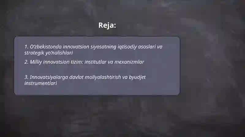 Innovatsion Siyosatning Iqtisodiy Asoslari 2