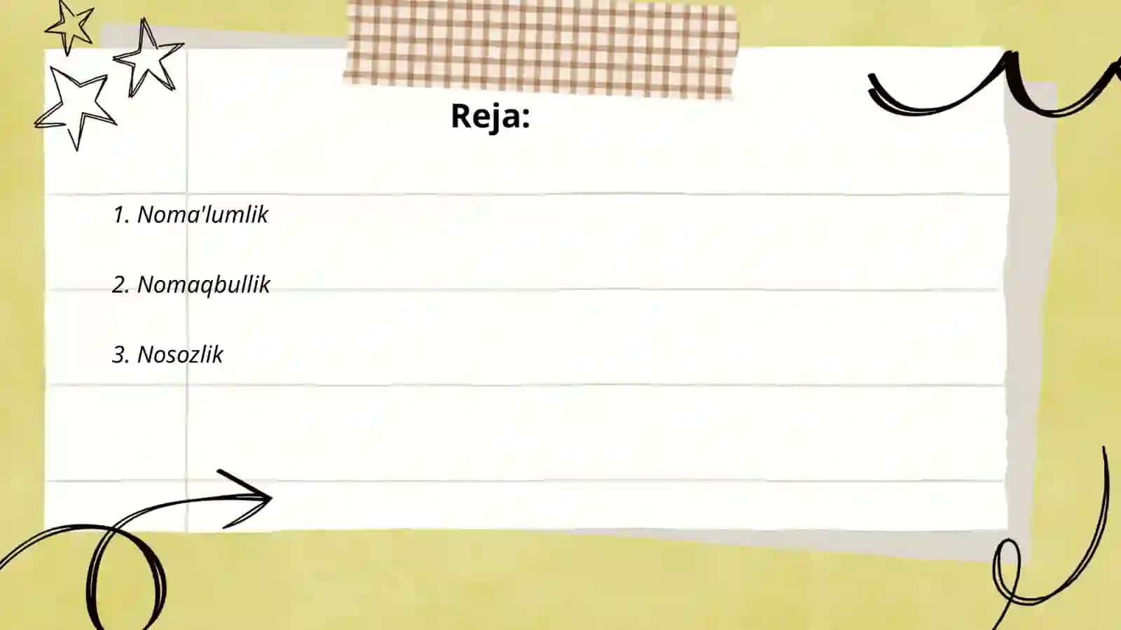 Noma’lumlik va statistika 2