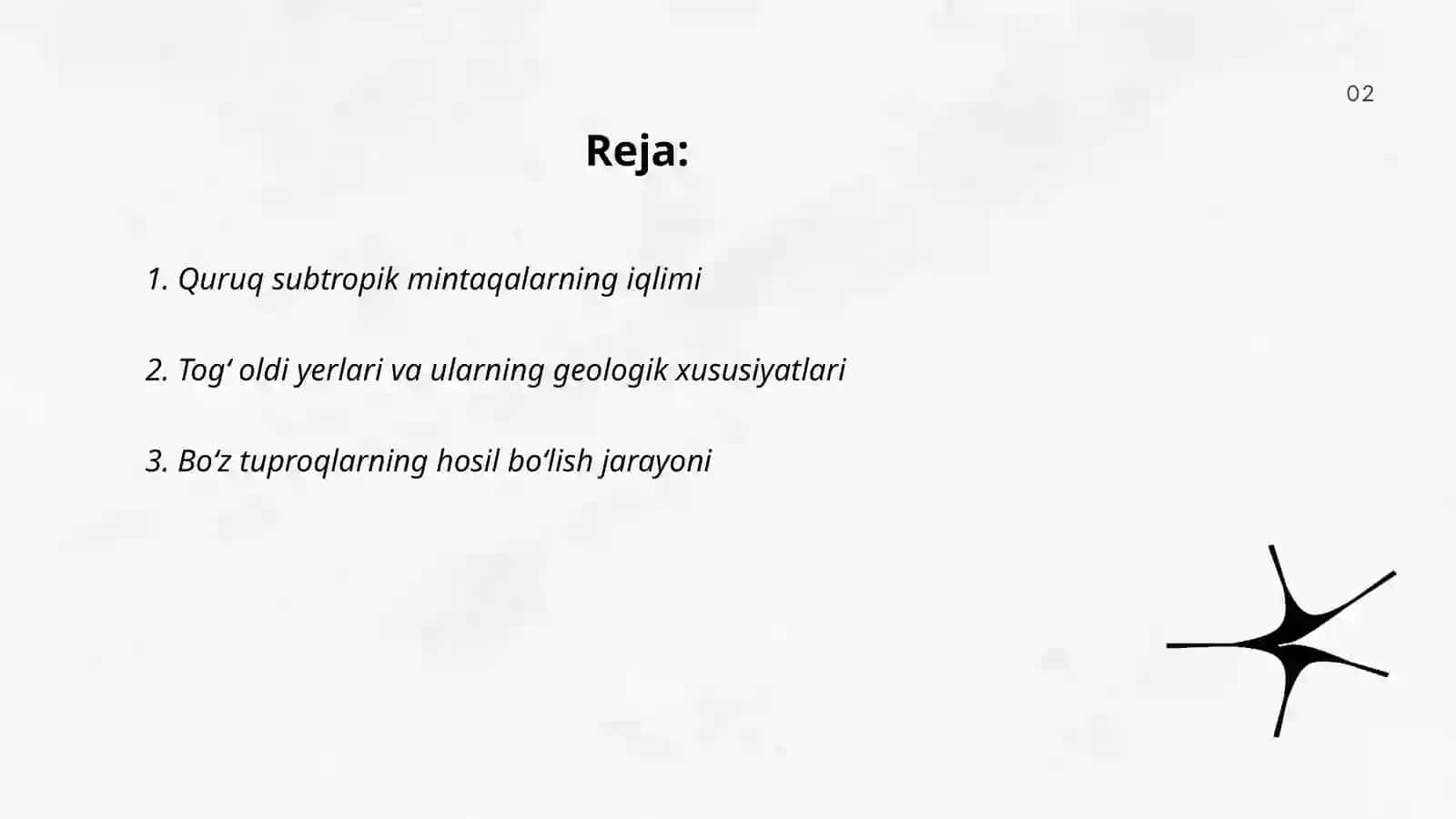 Quruq subtropiklarning togʻ oldi va boʻz tuproqlari.Choʻl mintaqasi tuproqlari 2