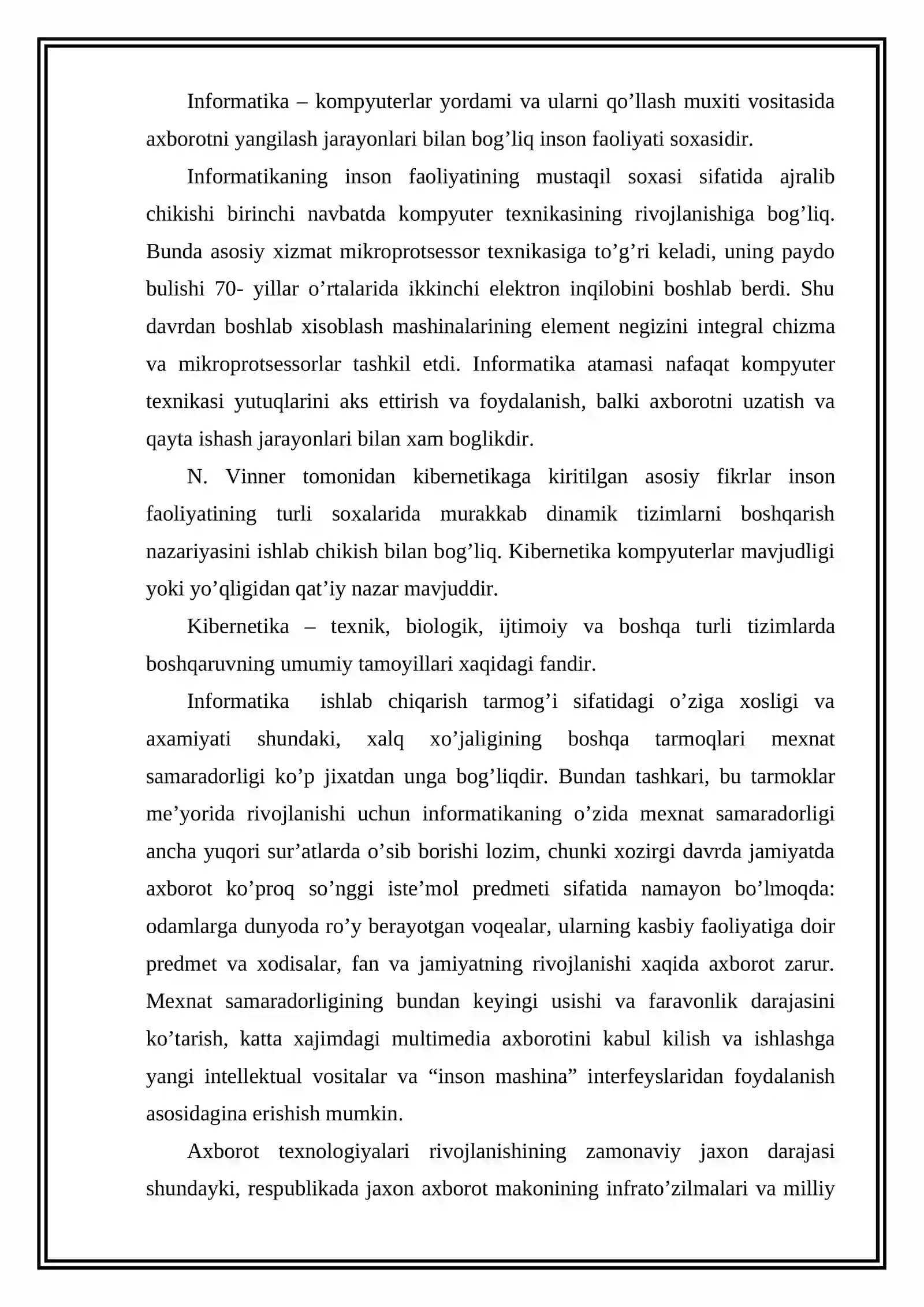 Microsoft Word 2003 dasturi imkoniyatlari 2