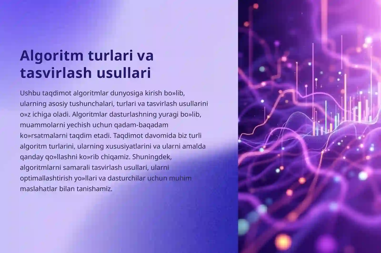 Algoritm turlari va tasvirlash usullari 2