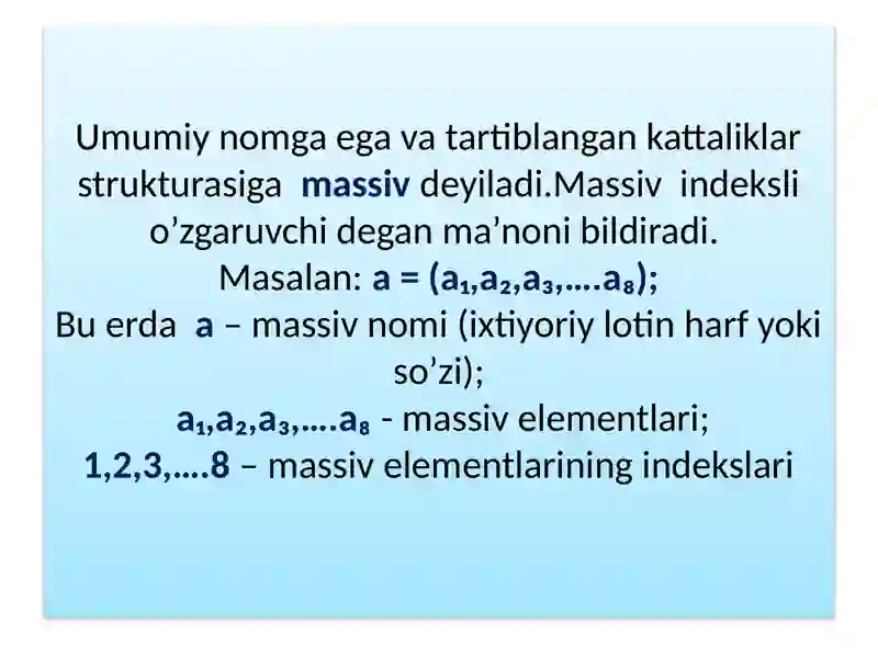 C++ tilida statik massivlar 2