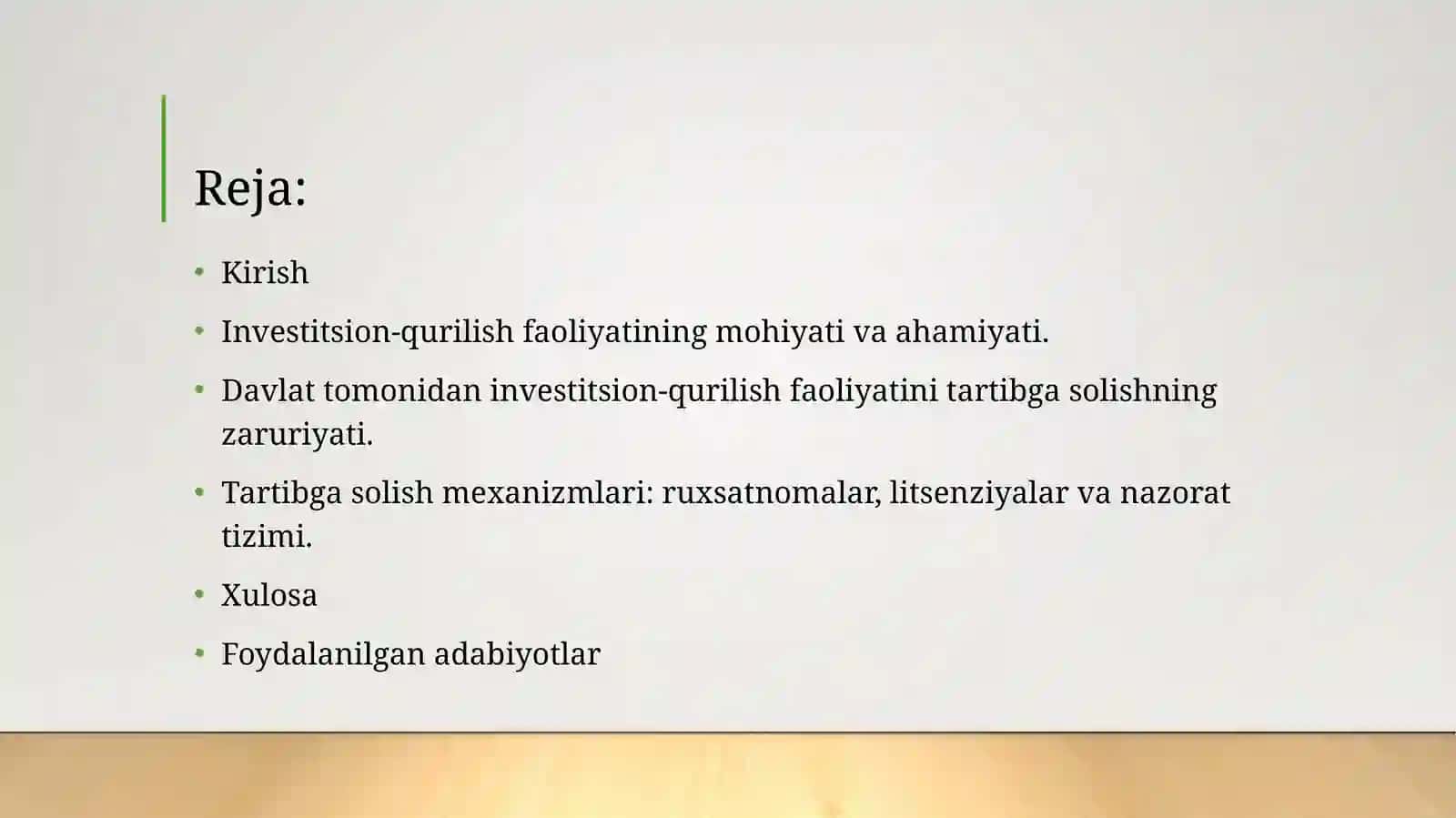 Investitsion-qurilish faoliyatining mohiyati va ahamiyati 2