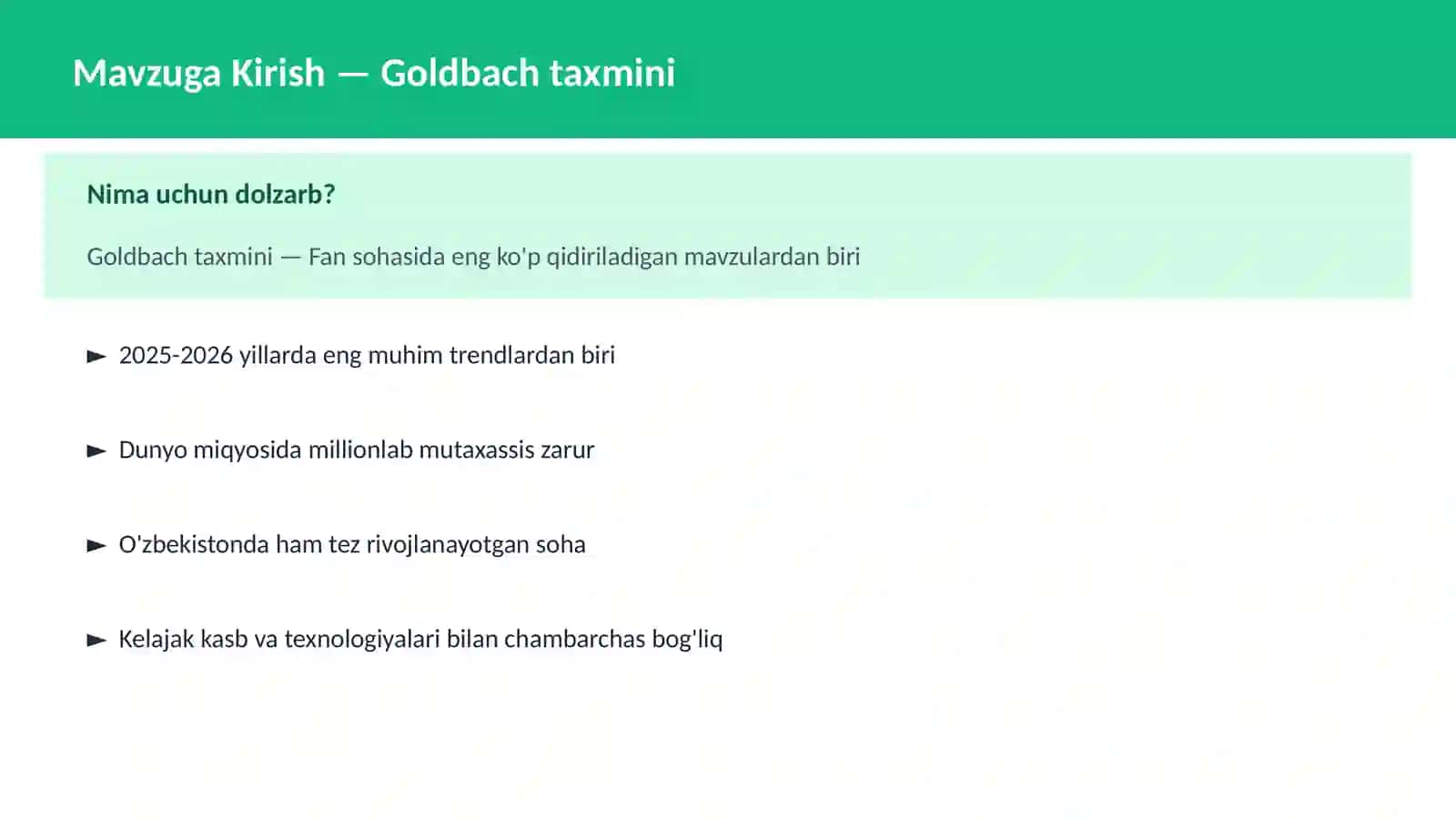 Goldbach taxmini 2