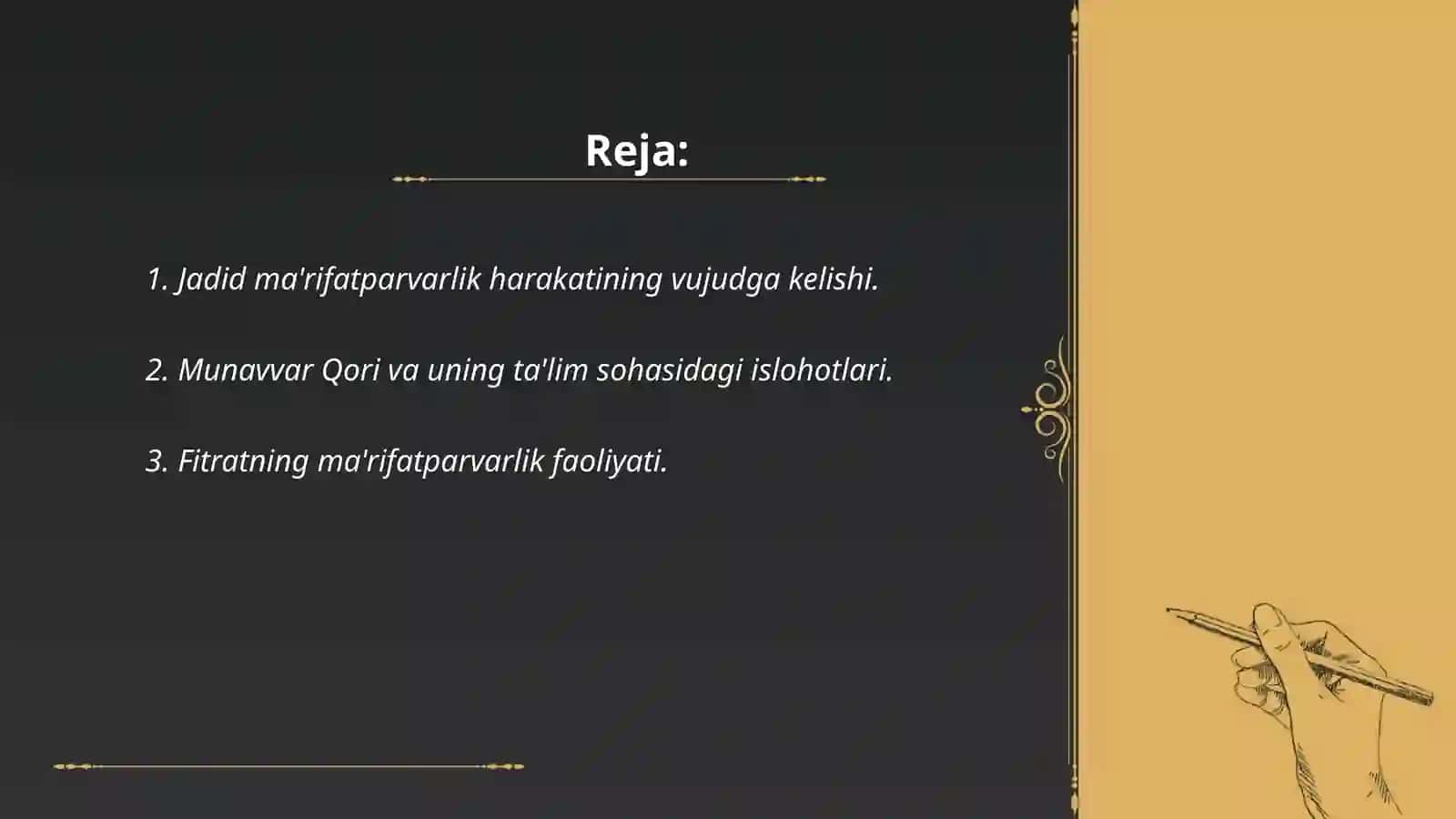 Jadid ma'rifatparvarlikning ólka ijtimoiy madaniy hayotida tutgan órni 2