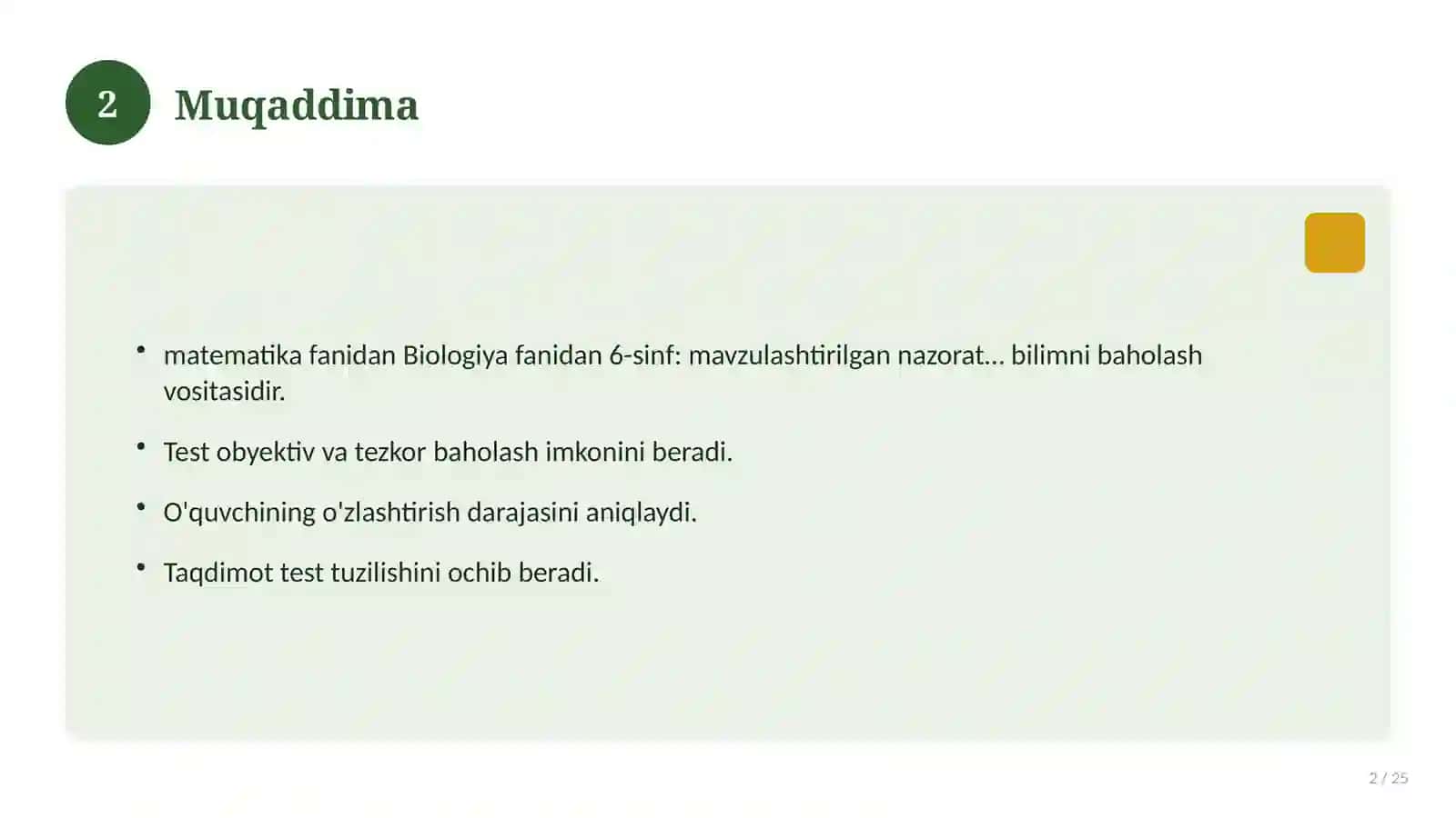Biologiya fanidan 6-sinf: mavzulashtirilgan nazorat ishi va tahlil 2