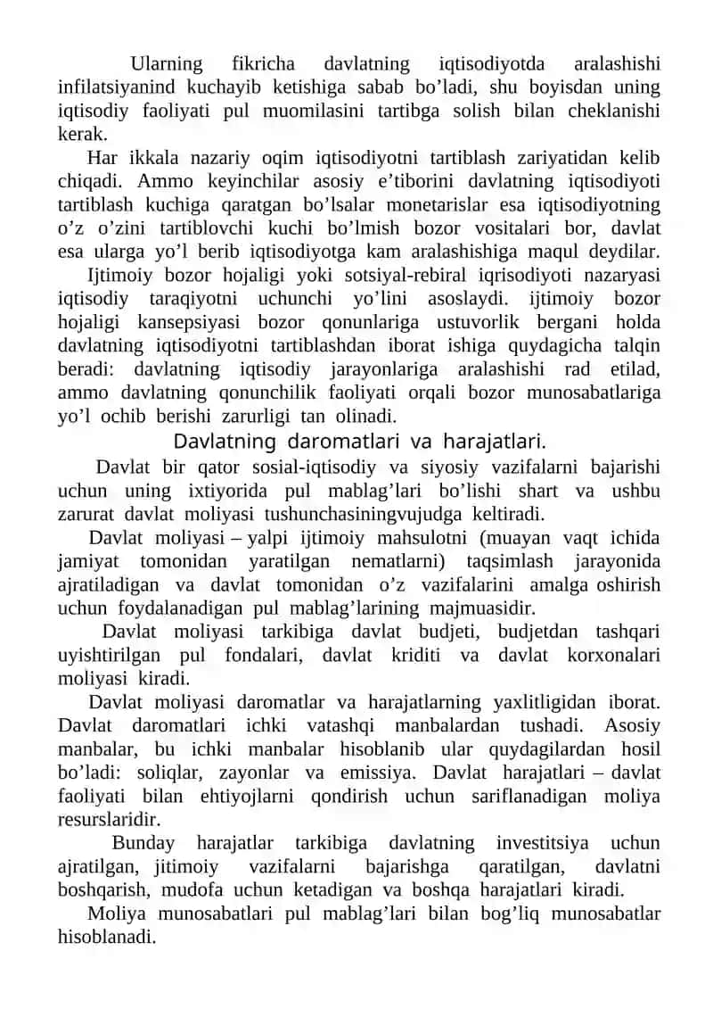 Davlatning  iqtisodni  tartibga  solish  bo’yicha  chora-tadbirlari 2