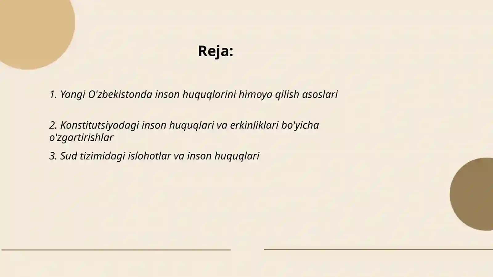 Yangi O'zbekistonda inson haq huquqlari va erkinliklari kafolatining yaratilishi 2