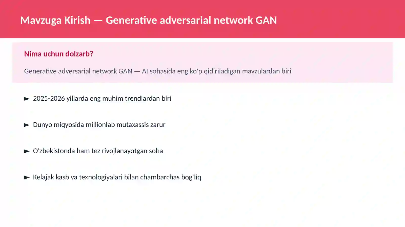 AI | DEEP LEARNING VA NEYRON TARMOQLAR 2