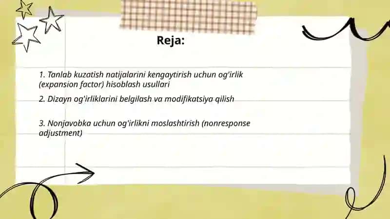 Tanlab kuzatish natijalarini bosh to"plamga tarqatish yo"llari 2