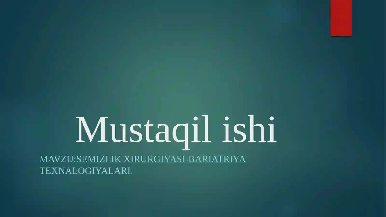 Semizlik xirurgiyasi-Bariatriya texnologiyalari 2