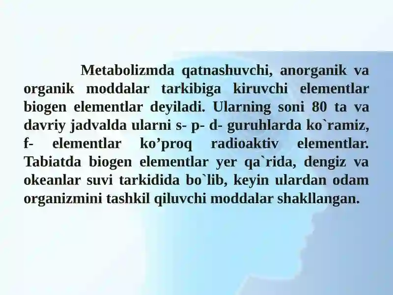 BIOGEN ELEMENTLAR VA ULARNI AHAMIYATI 2