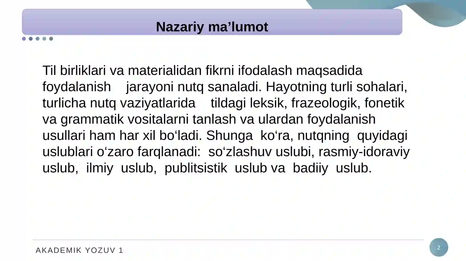 Nutq uslublari 2