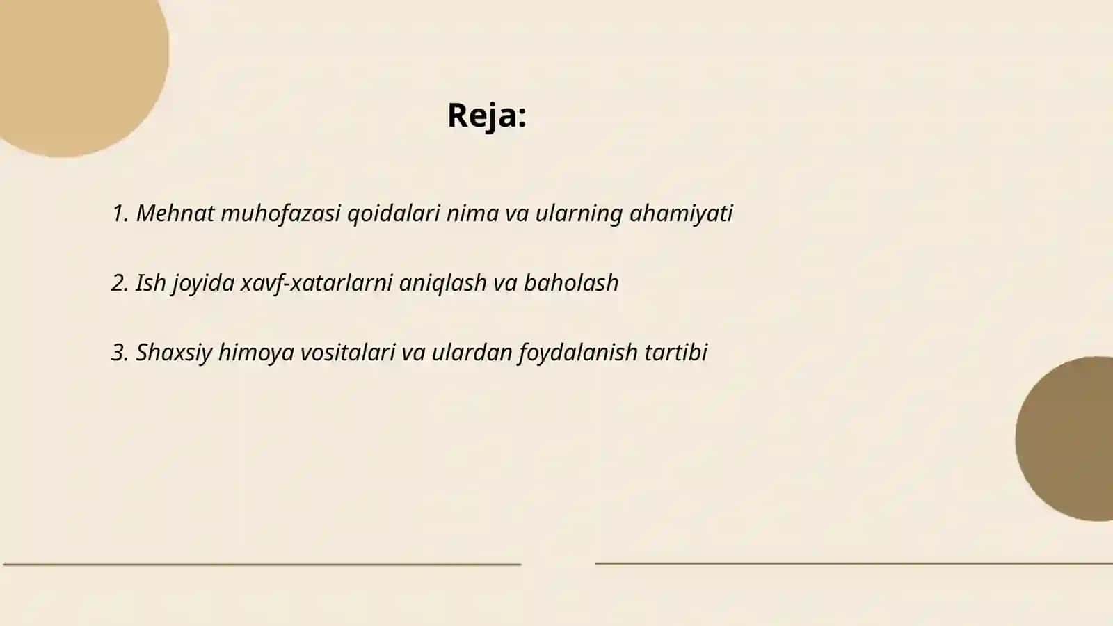 Mehnat muhofazasi qoidalariga amal qilish 2