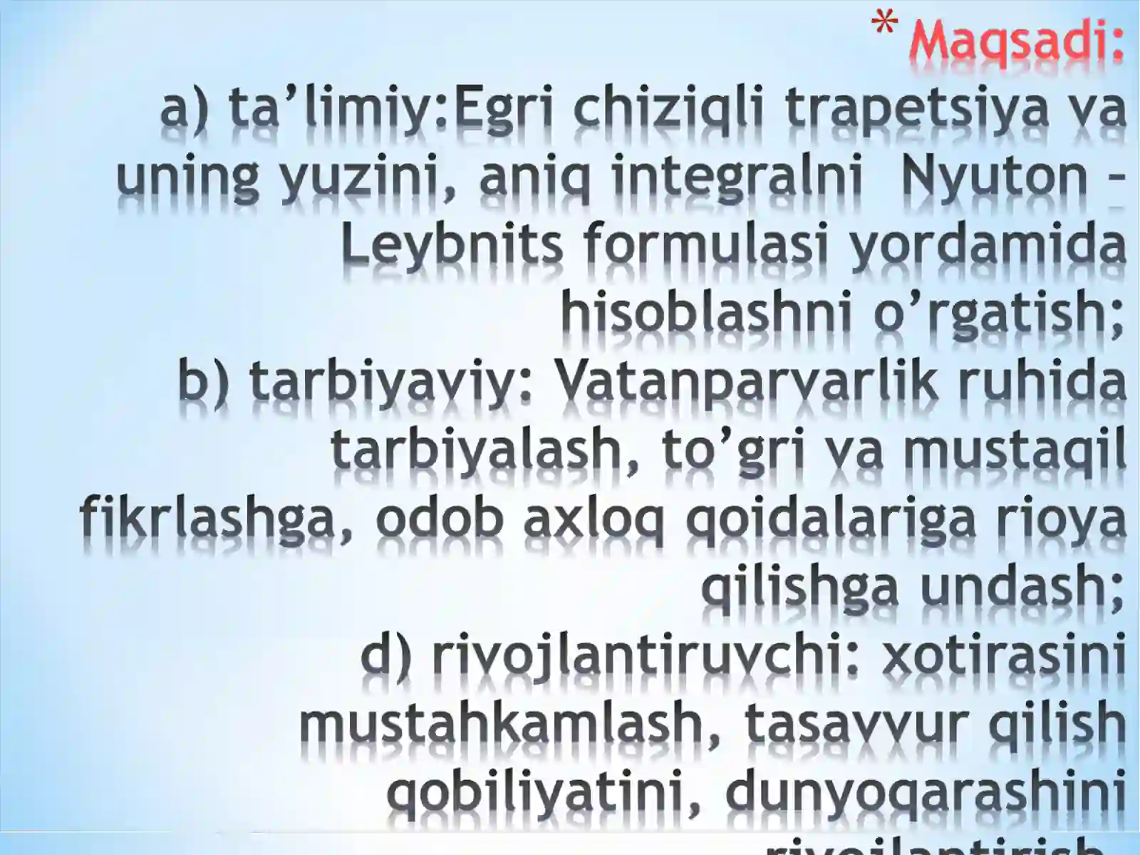 Egri chiziqli trapetsiya va uning yuzi 2