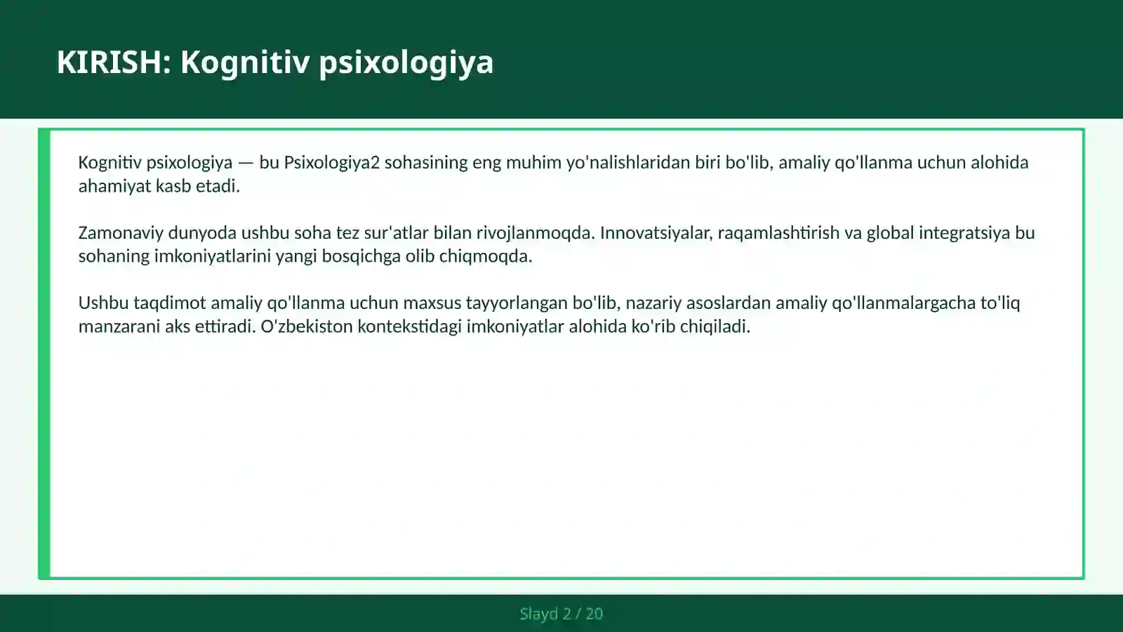 KOGNITIV PSIXOLOGIYA 2