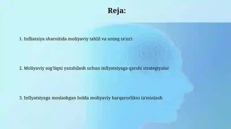 Inflatsiya sharoitida Moliyaviy Tahlil Va Moliyaviy holatni soglam oshirish chora tadbirlari 2